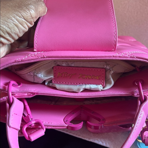 Betsey Johnson Vibrant Pink Quilted Crossbody - Picture 8 of 8